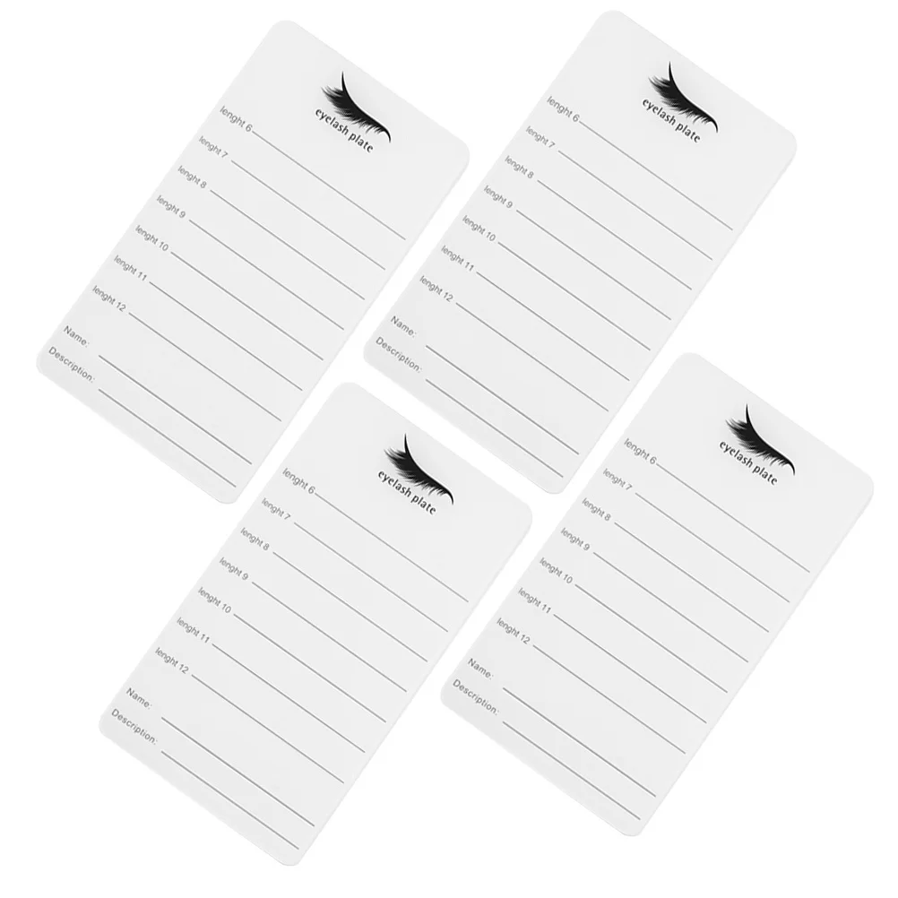 4Pcs Acrylic Eyelash Grafting Board 6-12Mm Lash Extension Tray Lightweight Portable False Lash Storage Display Holder for Salon