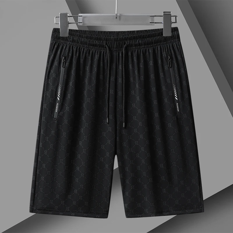 Summer New Fashion Trend Capris Versatile Large Size Ice Silk Shorts for Men