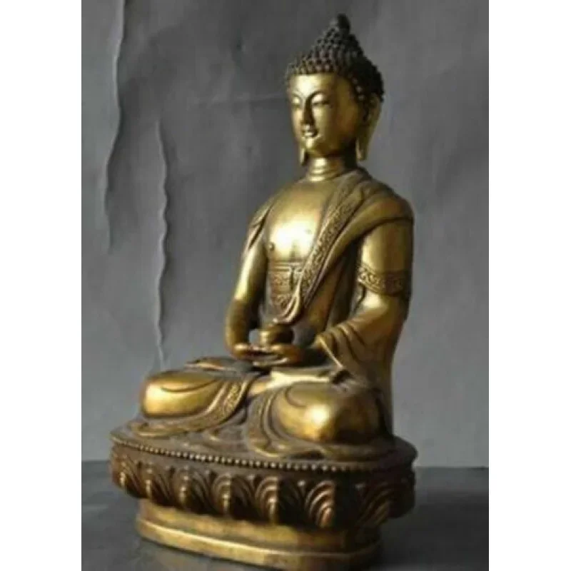 

Antique Bronze Medical Buddha Statue Old Tibet Buddhism Brass Gold Plated Sakyamuni