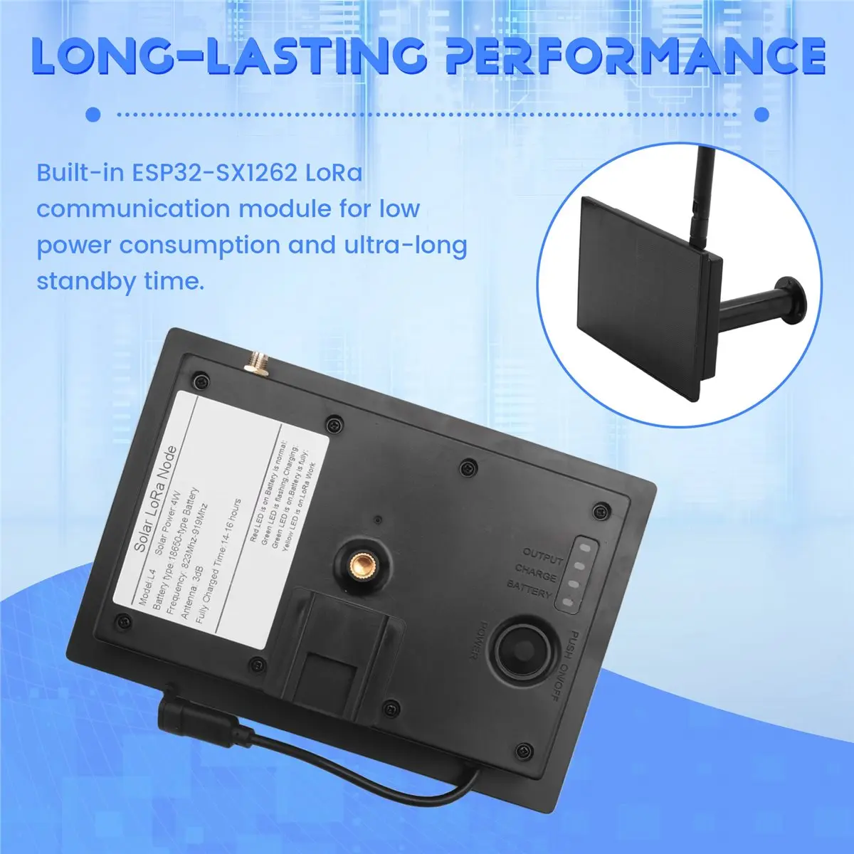 B21B 4W 태양광 LoRa 노드용 배터리 설치 (Heltec LoRa32 V3 433/868/915MHz IP66 LoRaWAN Meshtastic 앱 리피터 네트워크용)