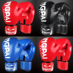 6 10 uncji rękawice bokserskie ze skóry PU Muay Thai Guantes De Boxeo Free Fight mma rękawica treningowa do worków z piaskiem dla mężczyzn kobiet