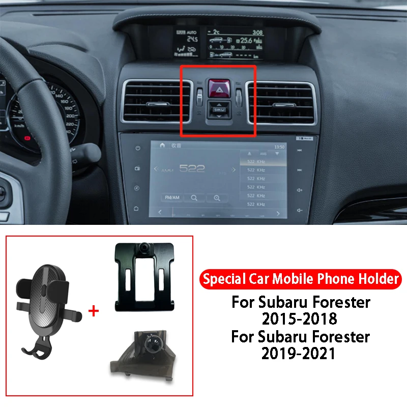 Misura per Subaru Forester 2015-2021 supporto per telefono da auto supporto per presa d'aria supporto per telefono cellulare staffa GPS accessori per auto