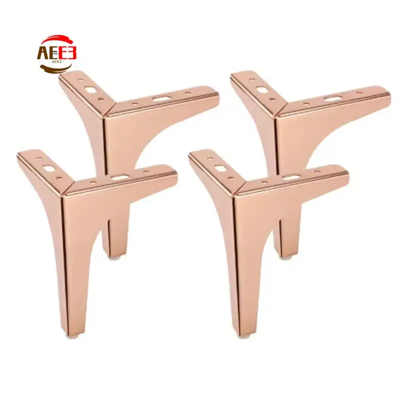 AEE3-4Pcs Modern Furniture Legs Metal Gold Black Sofa Feet For Table Bed Chair Desk Support Furniture Hardware