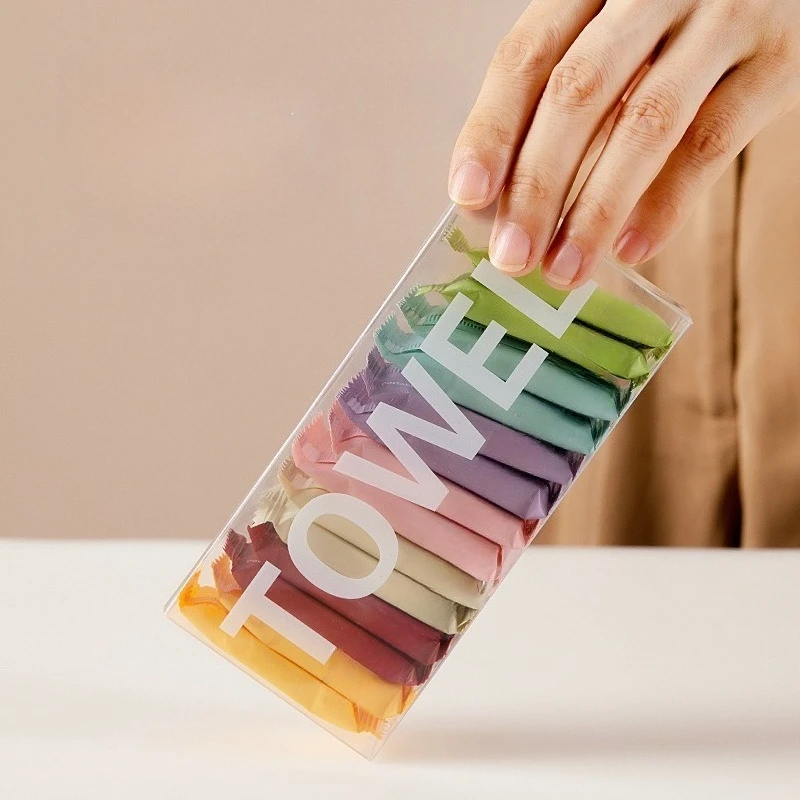 Asciugamano compresso usa e getta Asciugamano per il viso Asciugamano da bagno in puro cotone addensato e allargato Asciugamano per il viso portatile detergente