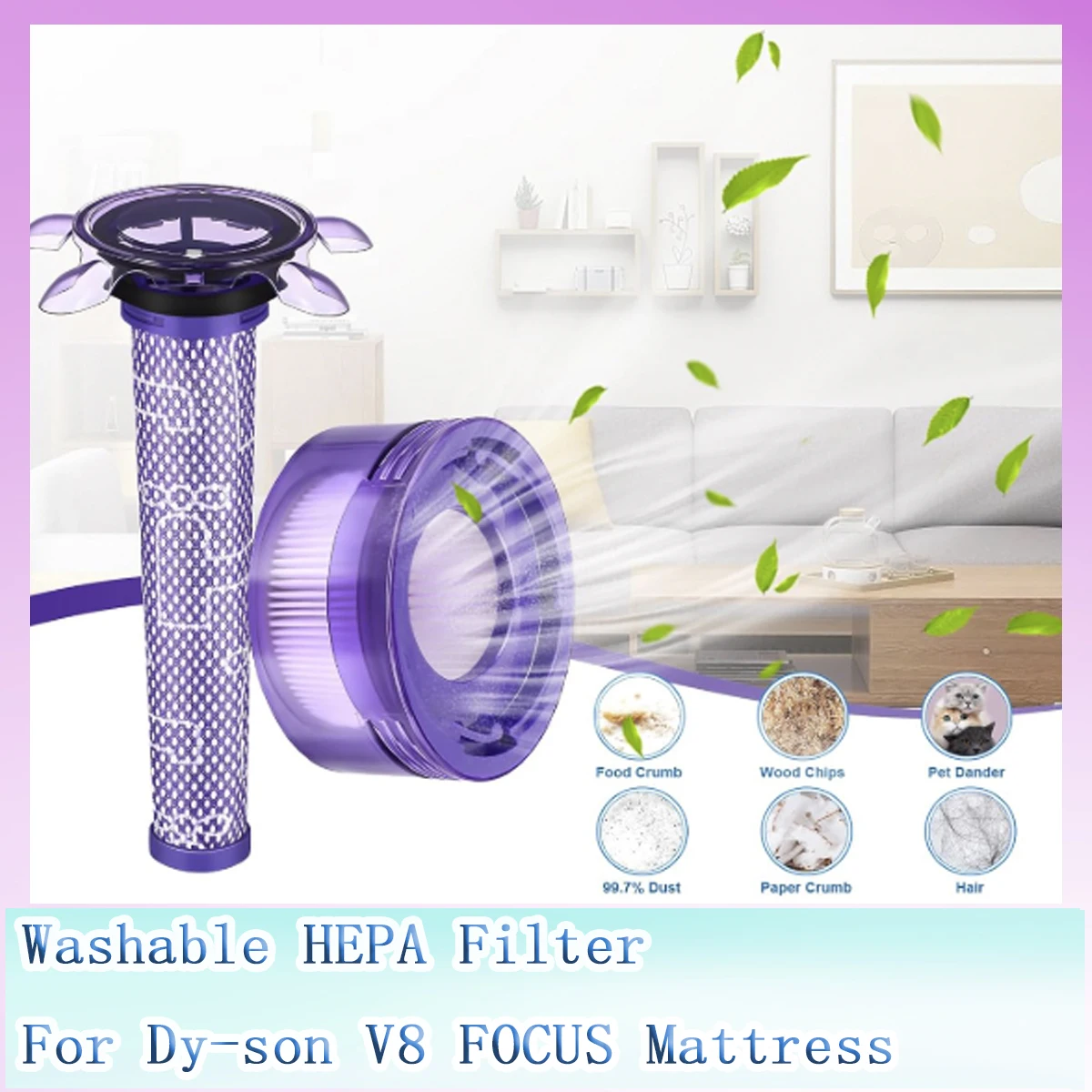 MATTRESS Vacuum Cleaner Washable Filter Replacement Part,Filter HEPA Filter Accessories for Dyson V8 FOCUS