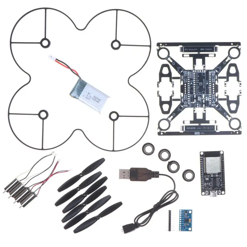 Mini DIY Programmable Drone Open Source Kit with PCB Propeller Guards for STEM Hobbyists School Science Experiment Activities
