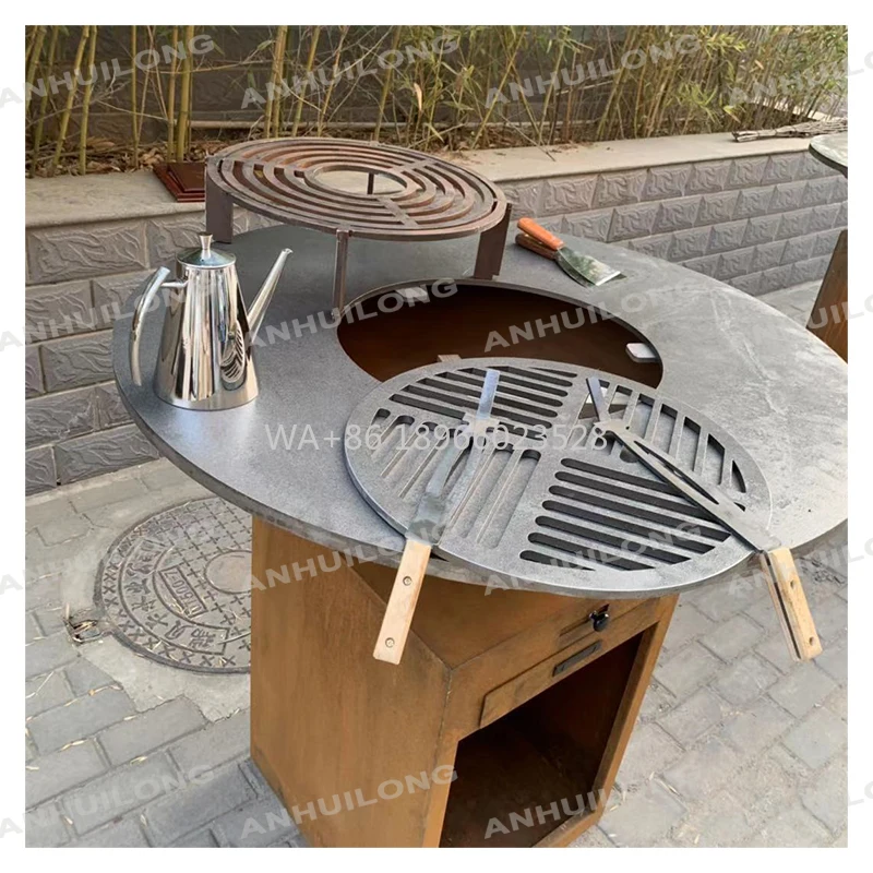 

Укороченная сталь для барбекю на продажу, гриль для барбекю на открытом воздухе для уголя