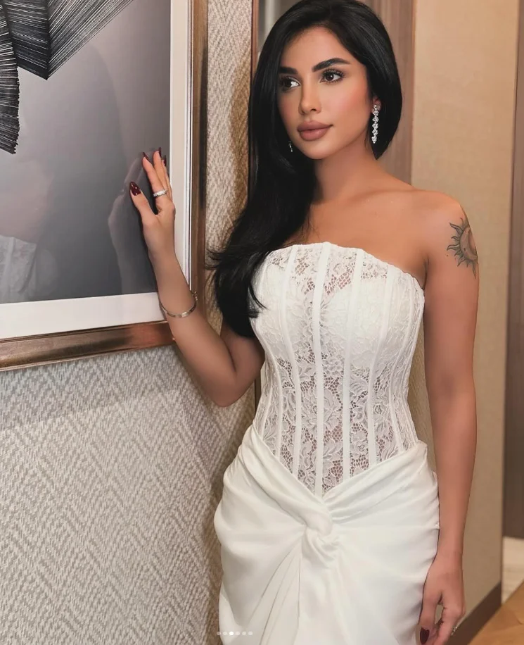 Abiti da cerimonia da sera lunghi senza spalline con spacco alto in chiffon di pizzo con corsetto disossato Top abito da ballo personalizzato vestido festa