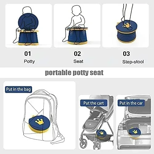 Portable Fold Potty Seat with Storage Bag Portable Potty Easy To Clean Folding Toilet Portable Child Travel Potty Birthday Gift