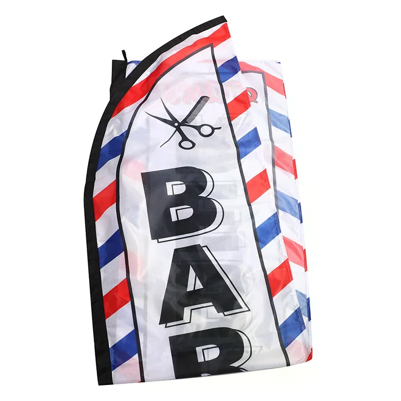Barber Shop Flag Single-Side Barber Shop  Flag Banner Black Sleeve Decorative Flags Big Size