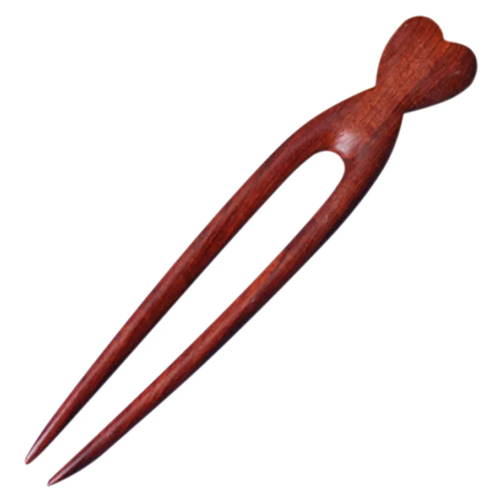 

Wooden Hairpin Sticks Vintage U-shaped Fork for Women Girls Child Brown Color Bun Accessories French Pins Thick Hair