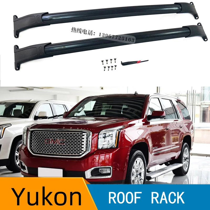 

Roof Rack Cross Bars 2015-2018 for GMC Yukon XL Chev.rolet Tahoe Suburban Cad.illac Escalade ESV Black