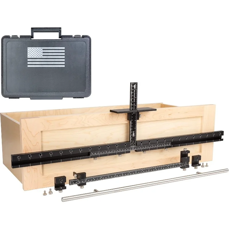 MAX Cabinet Hardware Jig installa tiranti lunghi e fori per perni dello scaffale realizzati negli stati uniti calibrati a mano da strumenti di posizione reale