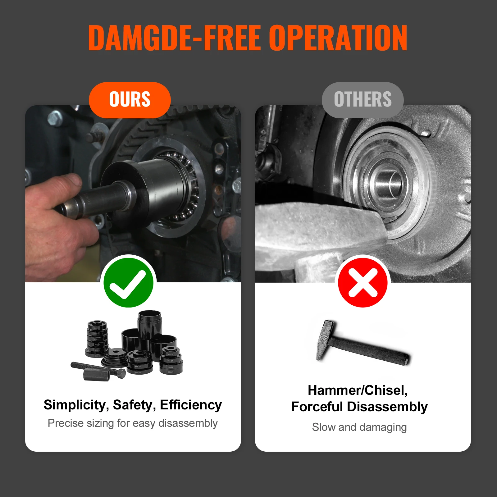 VEVOR Wheel Bearing Press Kit FWD Bearing Puller Tools for Front Wheel Drive Bearing Removal and Installation
