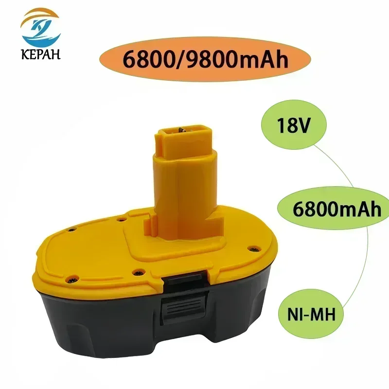 

Ni-MH электроинструменты 18 В, 6800/9800 мАч подходят для аккумулятора Dewalt DC9096 DE9039 DE9095 DW9098 DE9503 DW9096