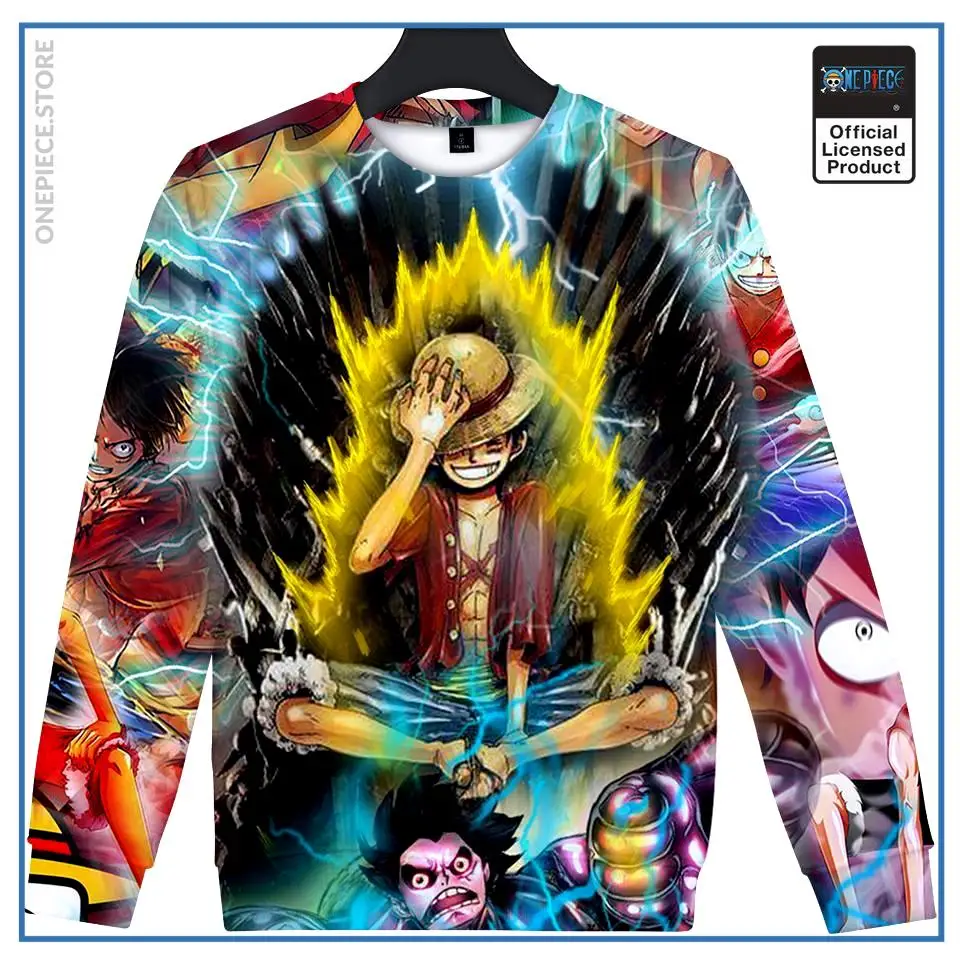 Outono tripulação pescoço uma peça moletom luffy super saiyan anime natal moletom inverno confortável elegante pulôver agasalho topos