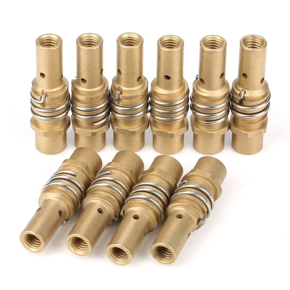 10pcs Brass MIG Welder Consumable MIG Welding Convenient Replacement Contact Tips Holder 15AK Torch Consumable Kit for for 15AK