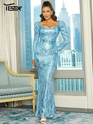 Yesexy New Winter Dress Women Mermaid Hem Sequin Formal Dress Elegant Dresses For Evening Dresses
