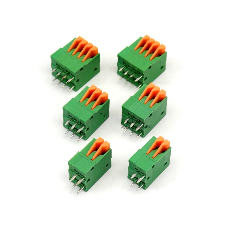 Spring-type terminal screw free DG/KF141V straight pin can splice fast press PCB connectors with a pitch of 2.54MM 2P3P4P5P-10P