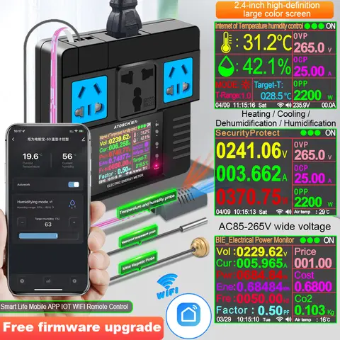 ATORCH S3 WiFi EU 소켓 온도 가정용 가습용 습도 컨트롤러 APP 용 제습 냉각 가열