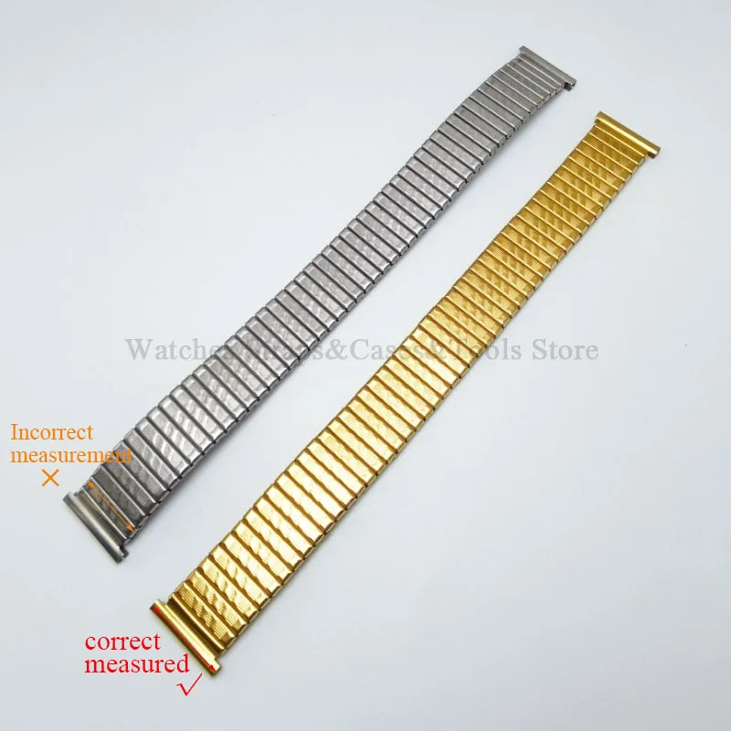 12/14mm 16mm 18mm 20mm Stainless Steel Elastic Stretch Strap Metal Expansion Silver Gold Wristband for Huawei Men Women Bracelet