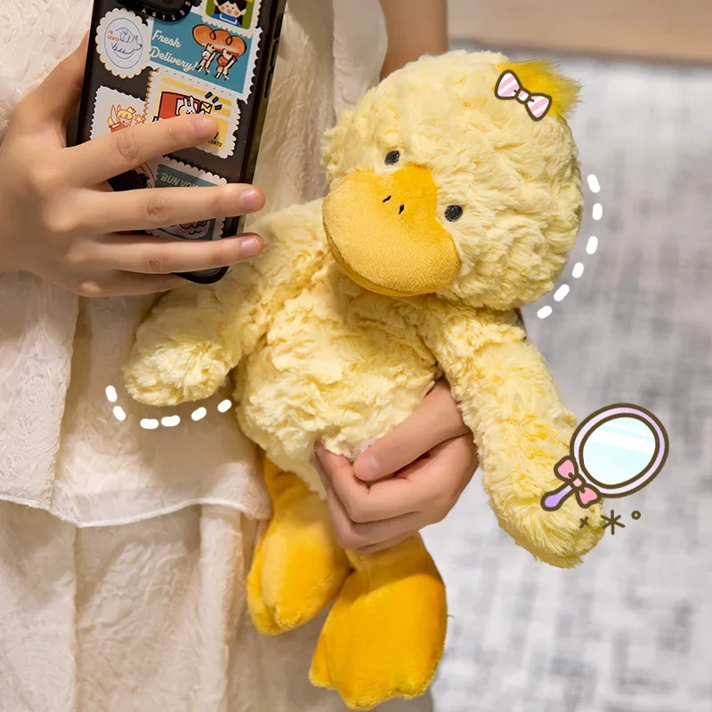 

32cm Soft Cartoon Animal Comforting Plushie Yellow Duck Pink Unicorn Orange Cattle Purple Lop Soft Companion Overnight Gift