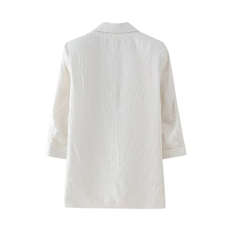 Nine Zar Women's Casual Loose Roll Sleeve Pure Color Suit Jacket Seven Sleeve Length Female Fashion Winter Season Exclusive