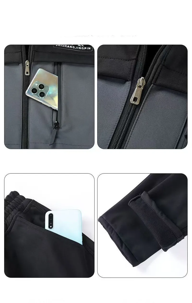 الخريف والشتاء في الهواء الطلق التكتيكية الصوف سترة مجموعة يندبروف مقاوم للماء ودافئة تسلق الجبال دعوى الباردة واقية ملابس العمل #6