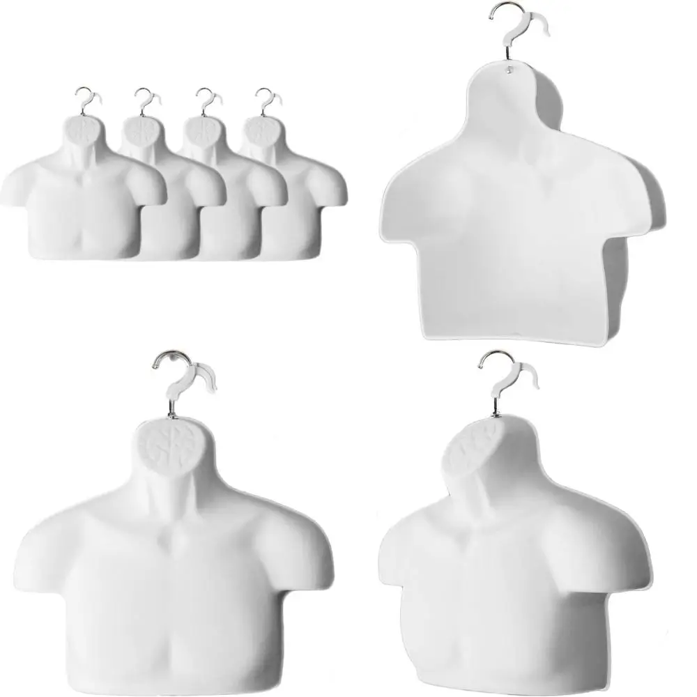 

Белый пластиковый мужской манекен размера S-M, набор из 4 полых форм-торсов с крючками для подвешивания