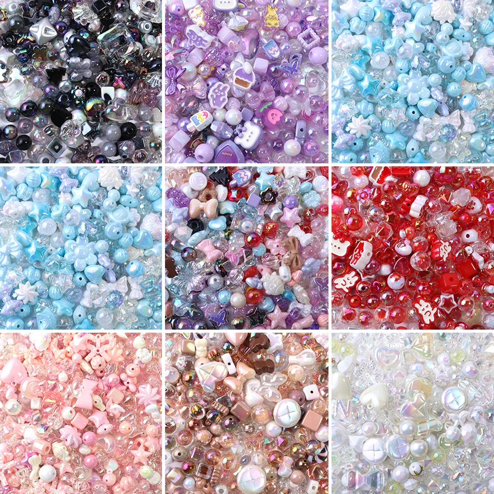 45 جرام مختلط الاكريليك الخرز الملونة الحلو زهرة القوس فضفاض الخرز DIY بها بنفسك صنع المجوهرات قلادة الهاتف المحمول مفتاح سلسلة النتائج #1