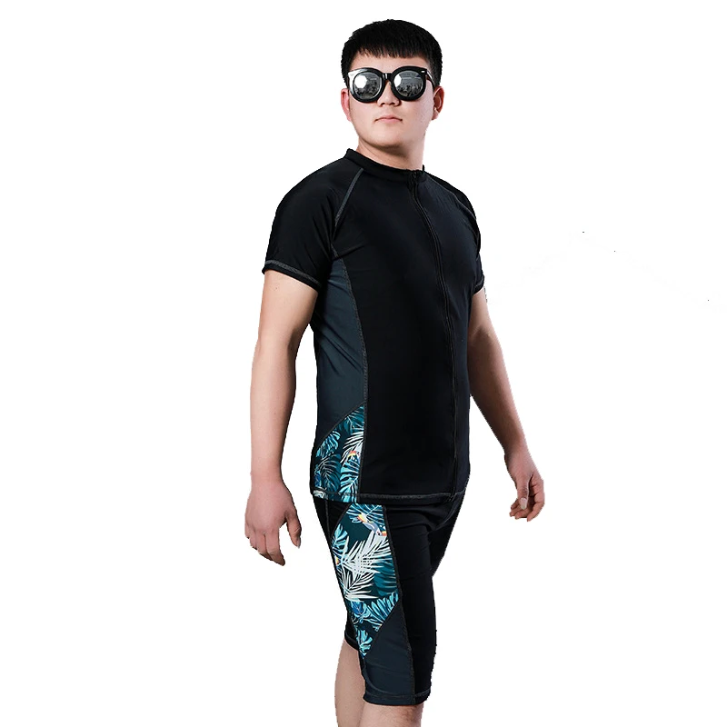 Big Size Men Swimwear Set Swim Shorts Swimming Trunks Two Piece Swimsuit Beach Outfits Rashguard Man Beachwear Sportswear