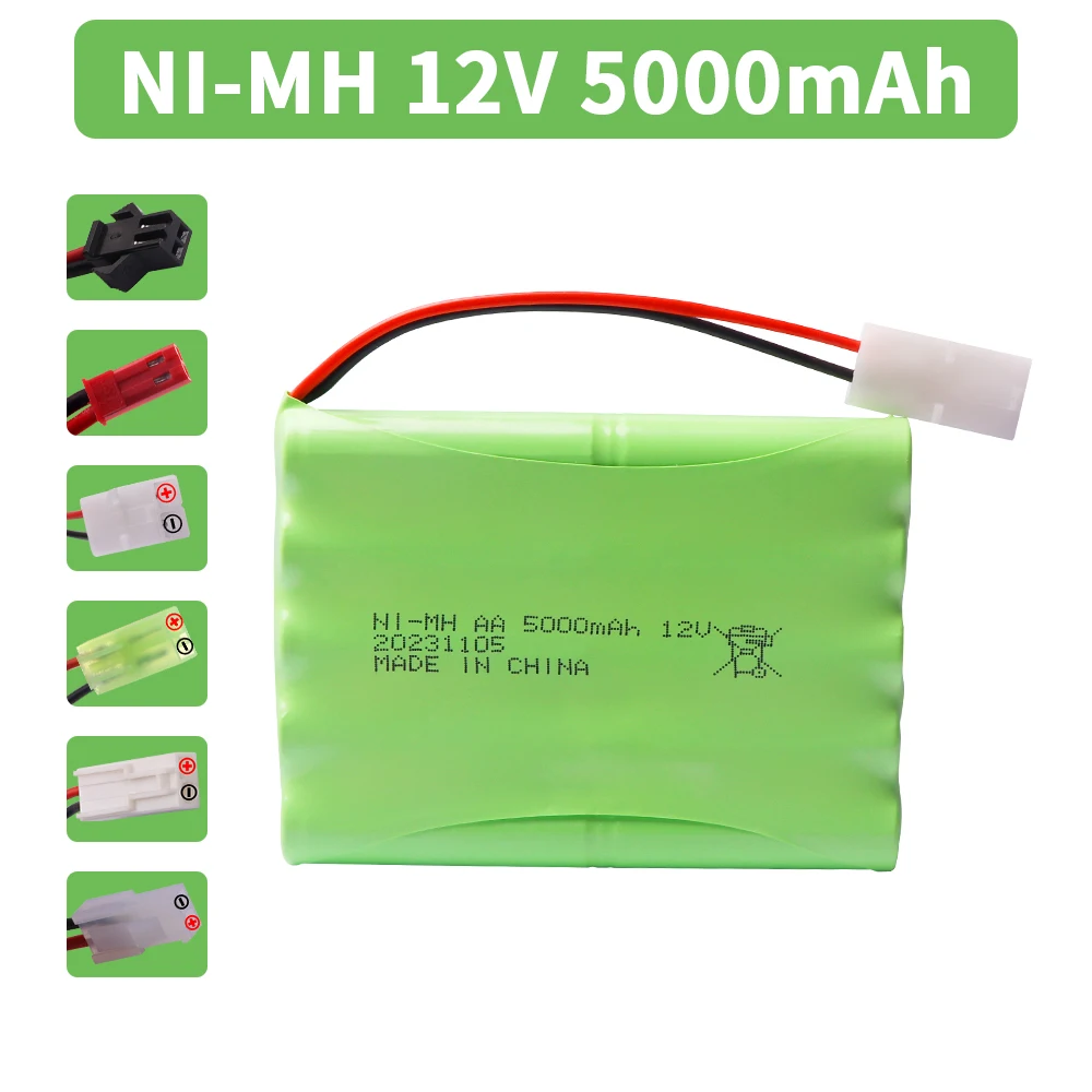 Batteria NIMH 12V 5000mah per giocattoli Rc auto serbatoi Trucs Robot Gun Boat 12V batteria ni-mh ricaricabile H modello upgarde 2800mah