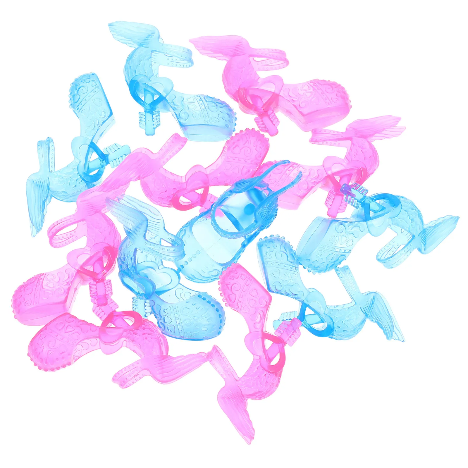 6 Pairs Colorful Crystal Mini High Heel Shoes for 60cm Dolls – Durable Dress-Up Role Play Accessories