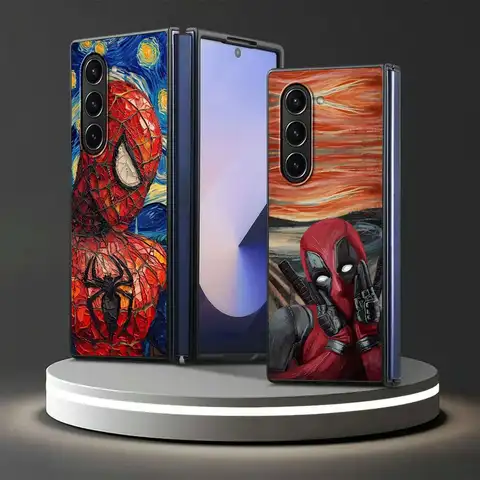 Case for Samsung Galaxy ZFold7 ZFold3 ZFold5 Z Fold 7 6 5 4 3 ZFold6 ZFold4 Back Phone Cover Marvel Iron Man Deadpool Van Gogh