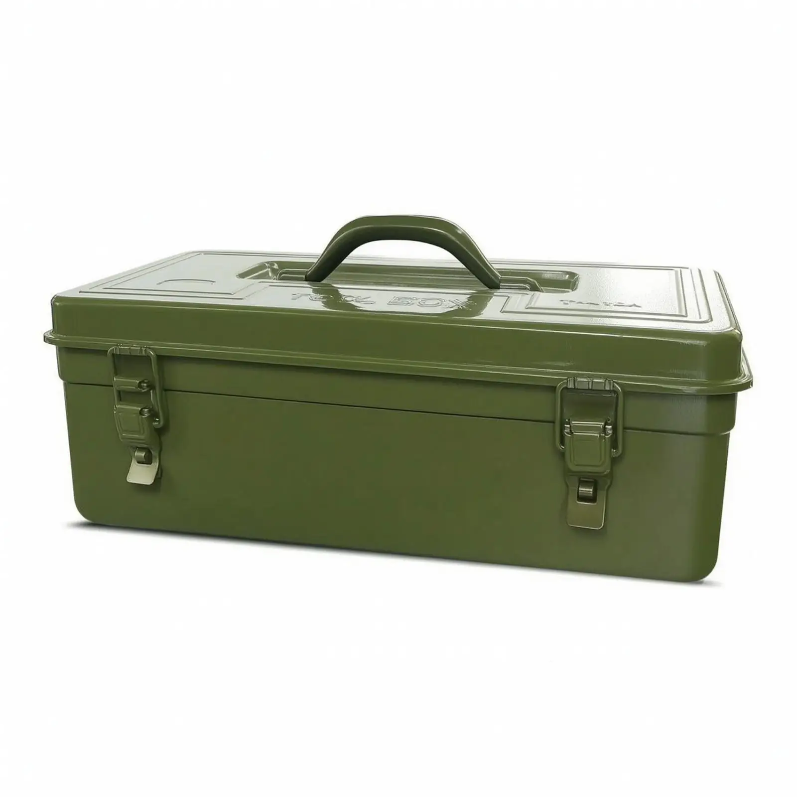 Industrial Chest Metal Tool Box Steel Storage Box with Handle Portable Locking Case for Workshop Garage