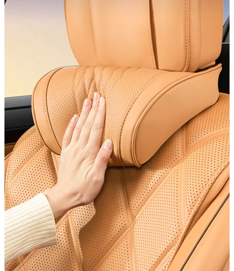 Auto-Kopfstützenkissen 2 Stück Nappaleder für BMW G42 G20 G30 G70 2 3 5 7 Serie F48 E46 X1 G01 X3 G05 X5 G06 X6 Auto-Zubehör – Detail 7