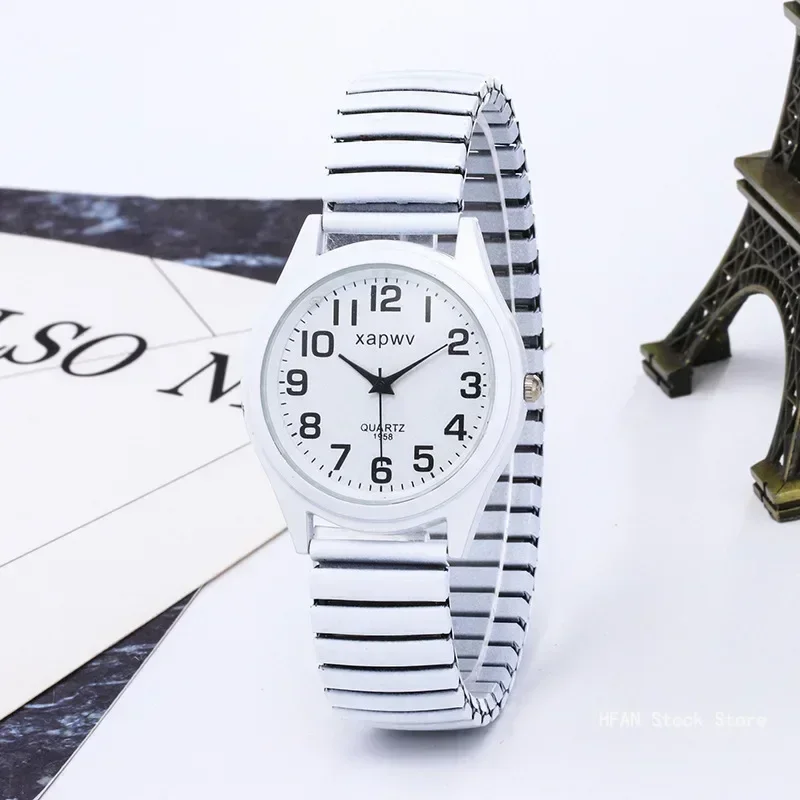 New Fashion Watches Women black white gold pink Stainless Steel Elastic Band Watch Retro Ladies' Bracelet Watch