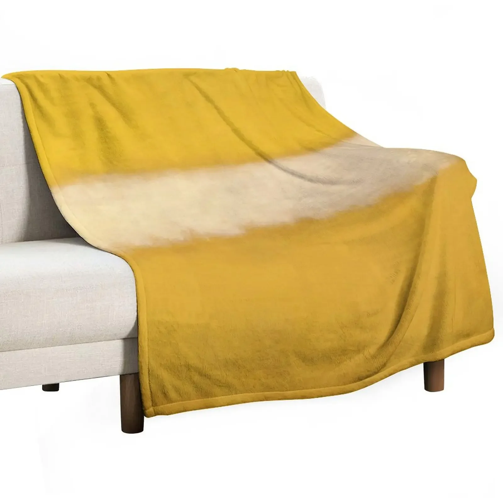 Mark Rothko Abstract Expressionist YELLOW and White Throw Blanket Nap warm winter Blankets