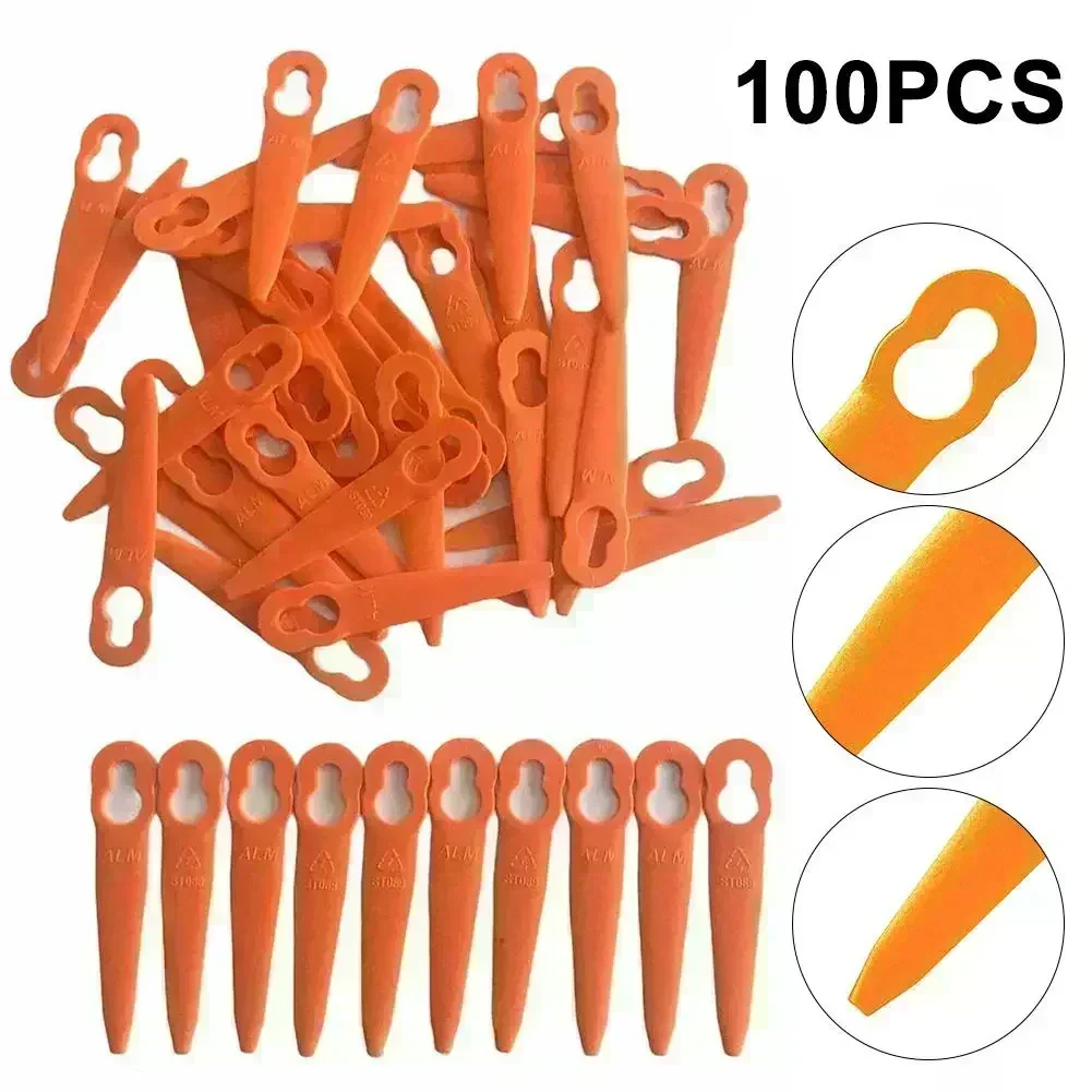 

100/40 шт. пластиковые лезвия для FSA 45, беспроводной триммер для травы, косильные головки, аксессуары для садовых электроинструментов, запасные части