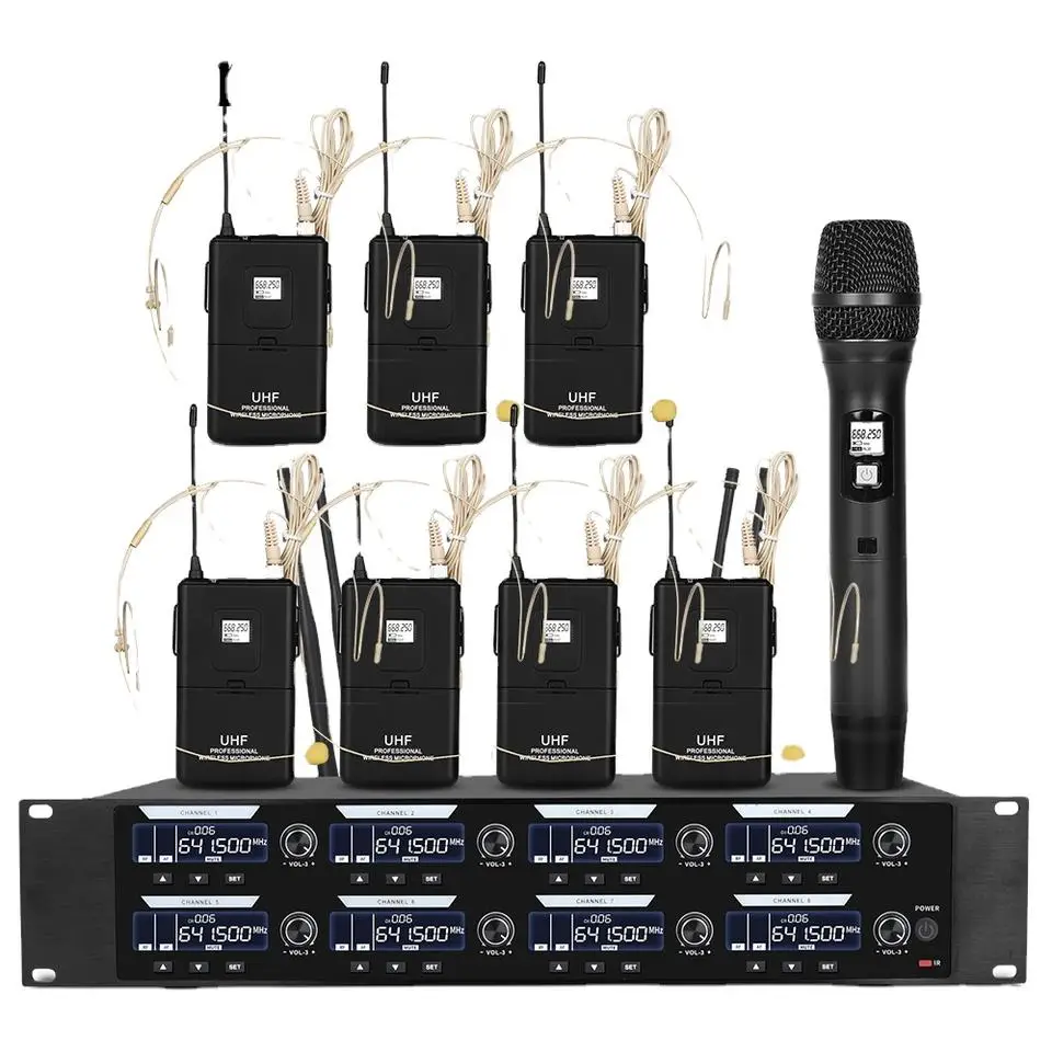 998 Professional Dynamic Wireless Microphone Handheld Wireless Microphone With Headset Microphone