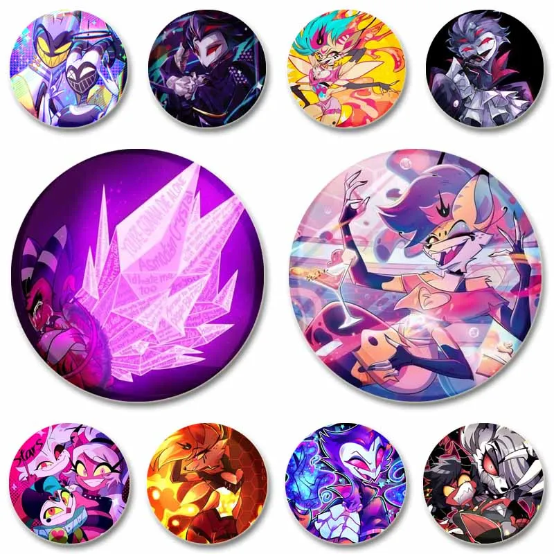 Значки в стиле аниме Helluva Boss, эмалированные булавки, маленькая Blitzo Stolas Moxxie, брошь на рюкзаке, модные ювелирные аксессуары, подарки для друга