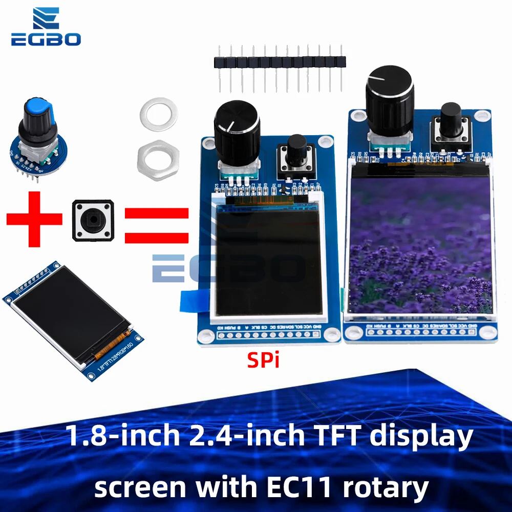 1.8-inch 2.4-inch TFT display screen with EC11 rotary encoder combination module SPI interface LCD display screen for arduino