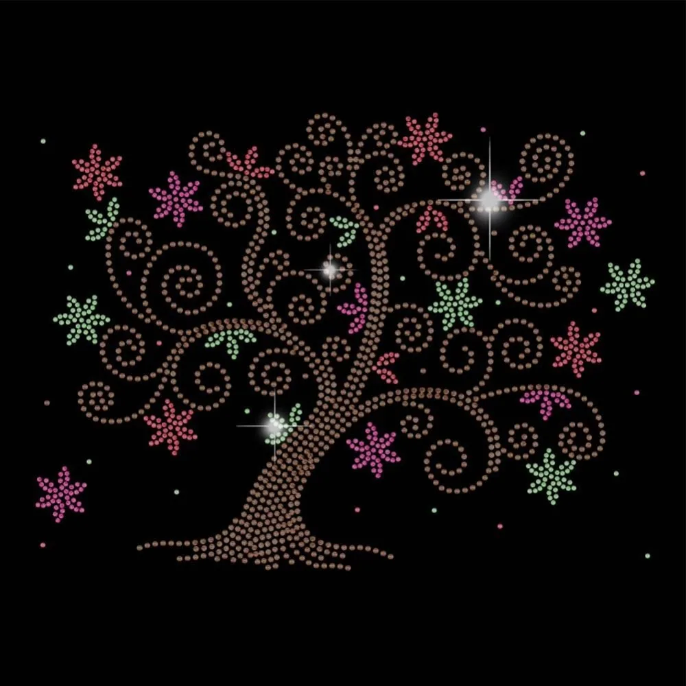 

Glass Hotfix Rhinestone Iron on Appliques Costume Accessories for Clothes Bags Pants Tree 297x210mm