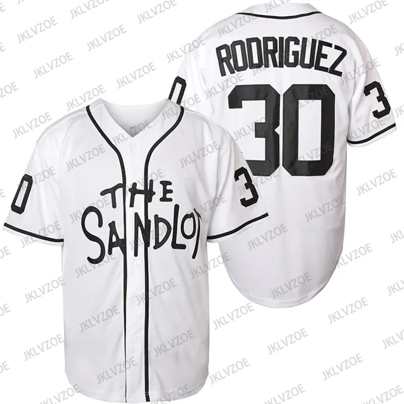 The Sandlot Rodriguez 30 Baseball Jersey Men Oversized Breathable Casual Button Sport Short Sleeve Baseball Jersey Adult/kids