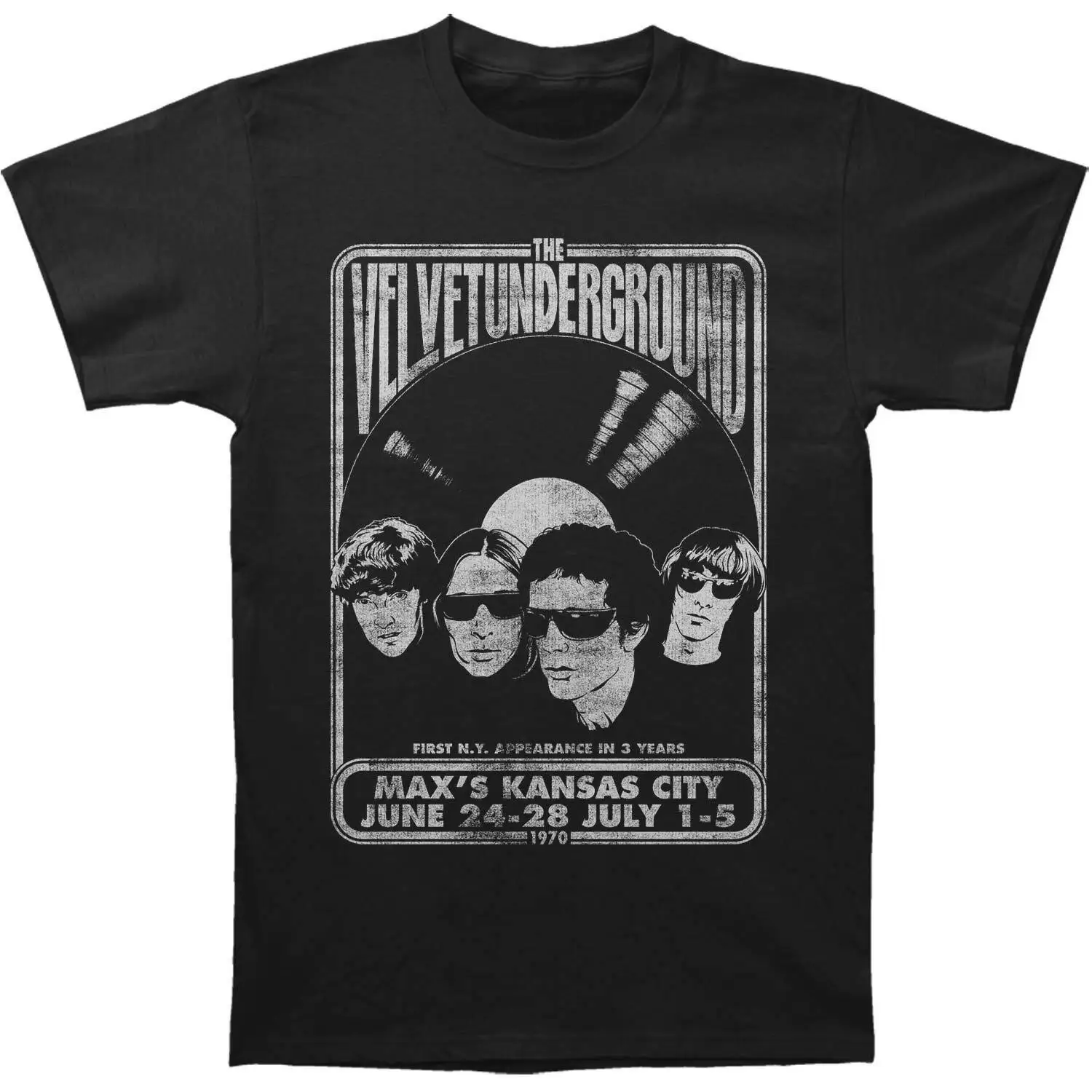 

Men's Velvet Underground Velvet Vinyl Slim Fit T-shirt XXXXX-Large Black