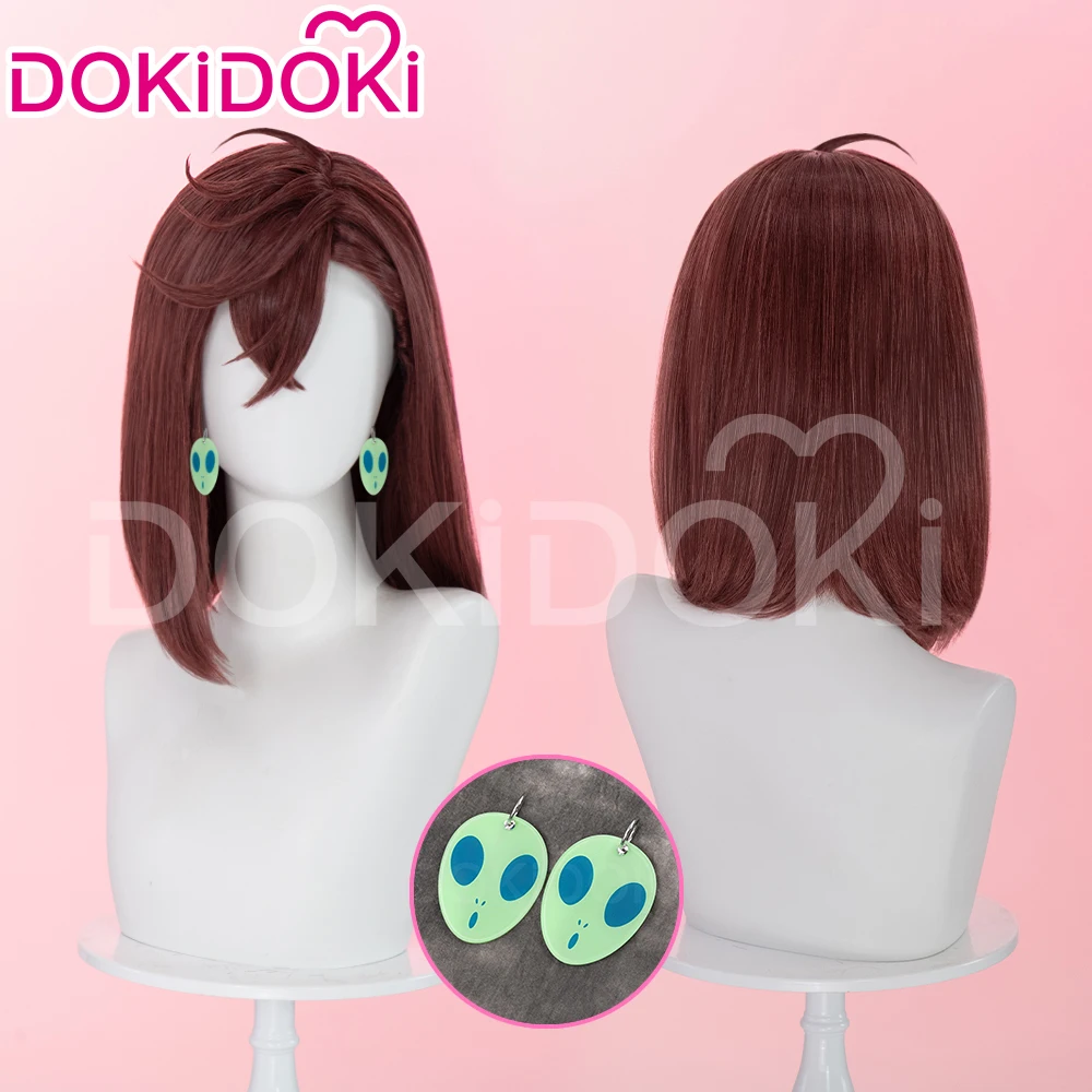 В НАЛИЧИИ Momo Ayase Парик Аниме Dandadan Косплей DokiDoki Женщины 38 см Коричневые Прямые Короткие Волосы Ayase Momo Зажимы Для Ушей Бесплатная Кепка Для Парика