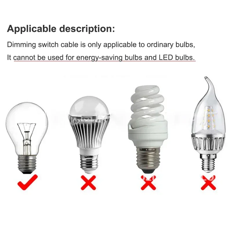 1.8M EU US Plug Dimmable Switch Cable Light Modulator Lamp Line Dimmer Controller Table Lamp Power Wire Black and White