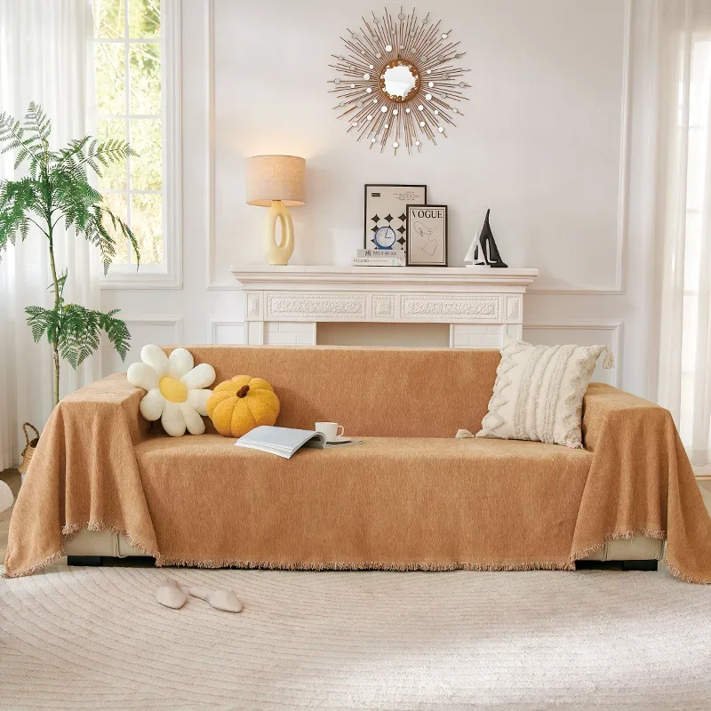 

2024 New Autumn Winter Sofa Cover Blanket Solid Color Advanced Sofa Towel For Living Room Thicken Furniture Tapestry Couch Cover