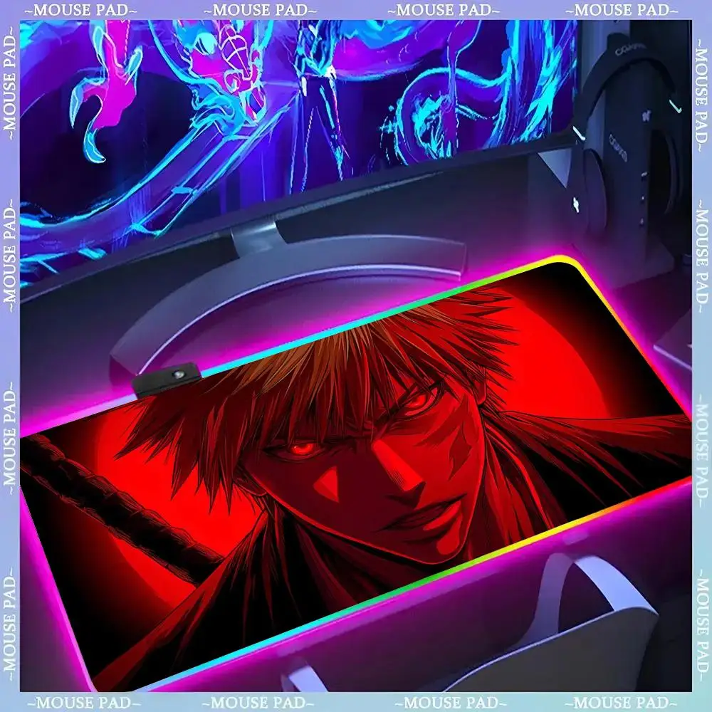 bleach-アニメマウスパッドゲーマー発光-led-マウスパッドゲーミングテーブル-rgb-デスクマットキーボード-pc-マウスパッド