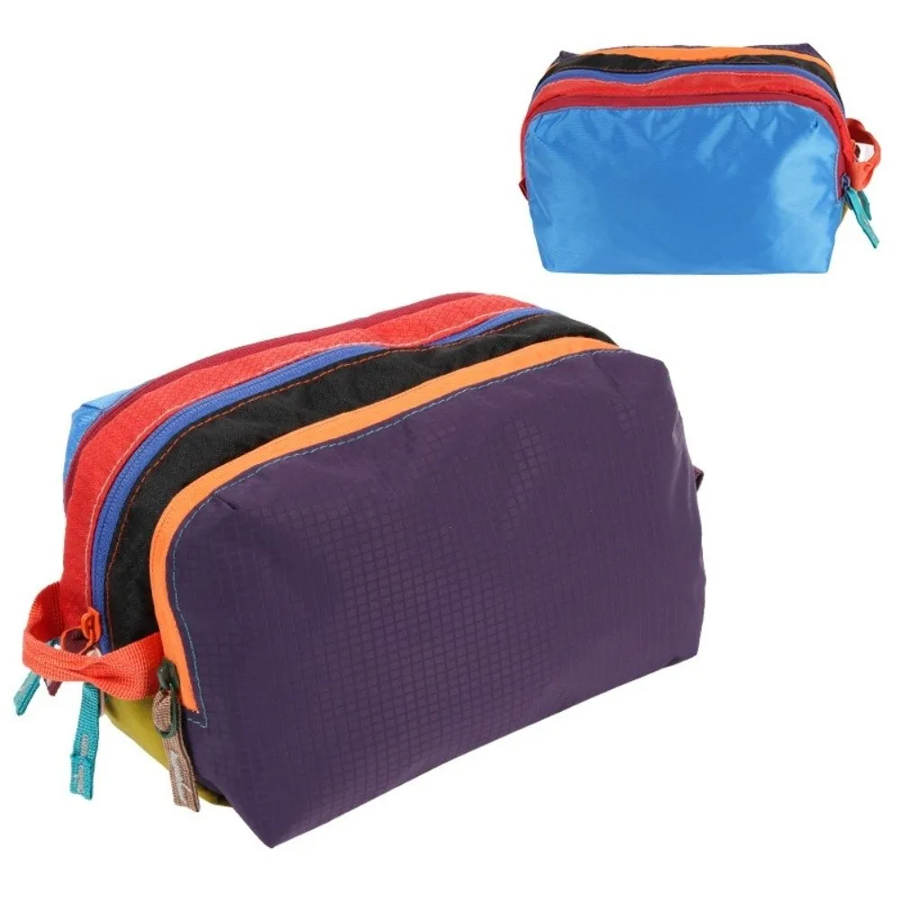 Multi-Compartment Toiletry Bag Layered Dopamine Color Travel Organizer Bag Large Capacity Durable Makeup Brush Storage Bag